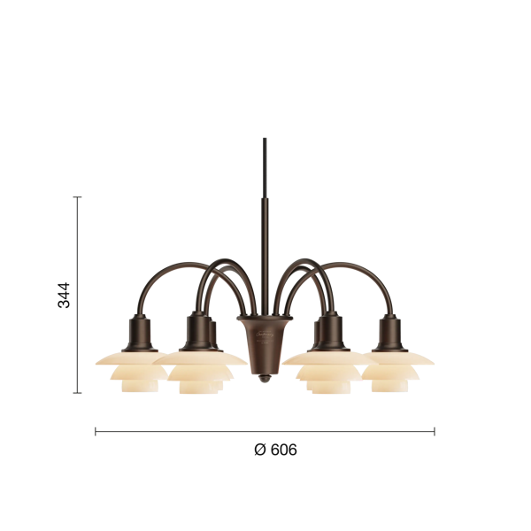 PH 1/1 Chandelier Centenary Edition dimensions