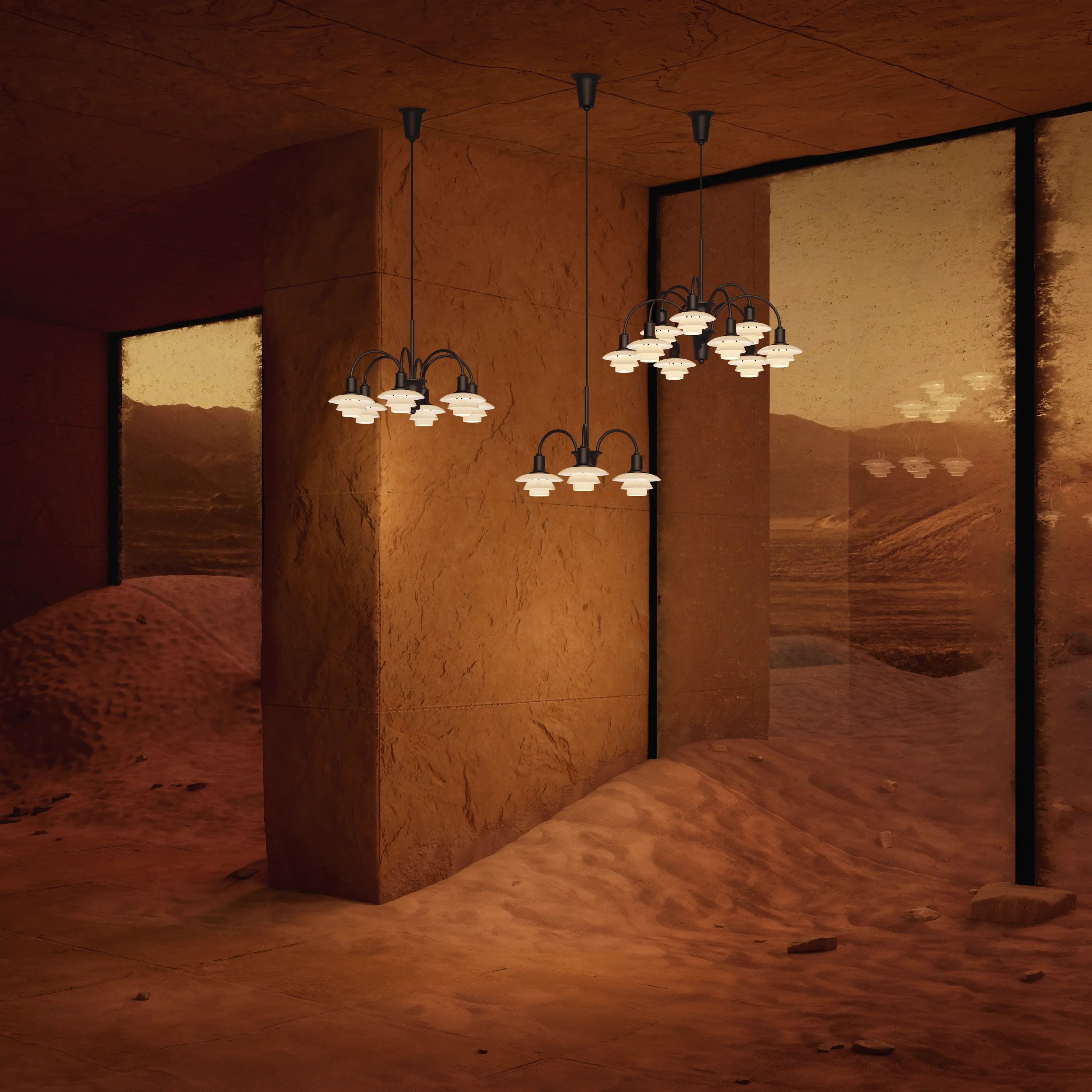 PH 1/1 Chandelier 3/6/9 | Louis Poulsen