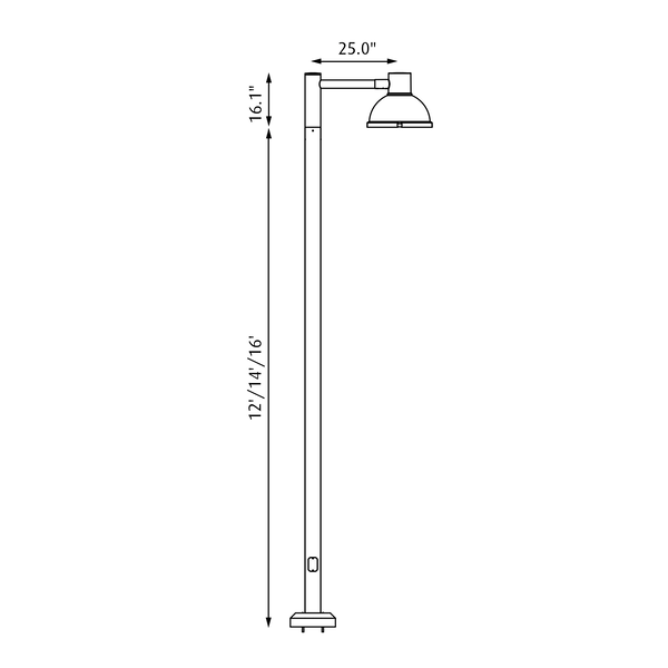 LP Icon Mini Post Pole (US) dimensions
