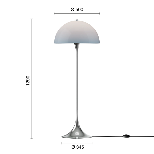 Panthella 500 Floor Lamp The Originals dimensions